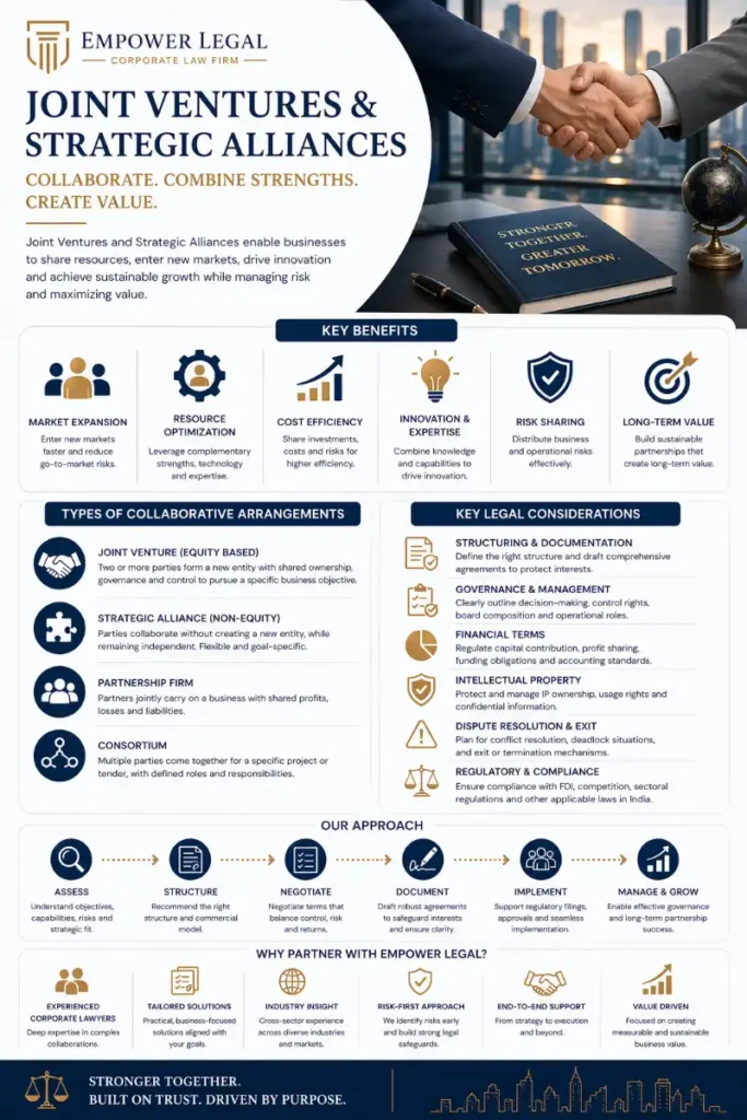 Corporate Legal services for Joint Ventures & Strategic Alliances - Infographic 