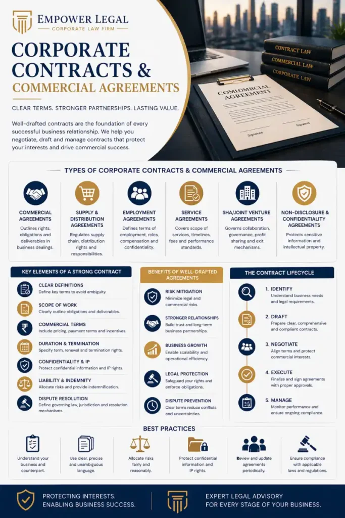 Infographic - Corporate Contracts & Commercial Law: Comprehensive Legal Guide for Businesses in India