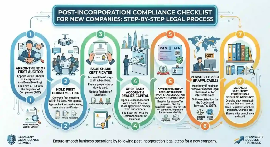 Post-Incorporation Compliance Checklist for New Companies