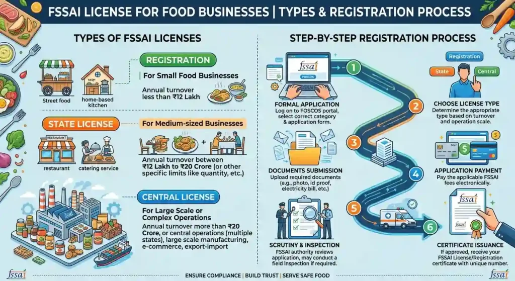 FSSAI License for Food Businesses: Types and Registration Process