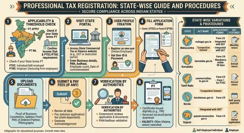 Professional Tax Registration: State-wise Guide and Procedures