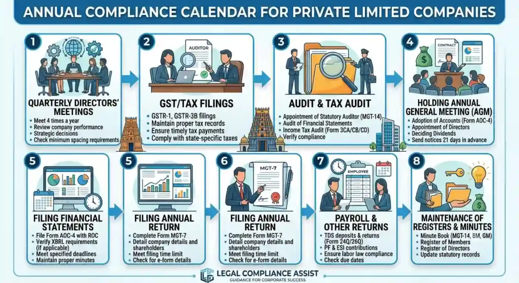 Annual Compliance Calendar for Private Limited Companies
