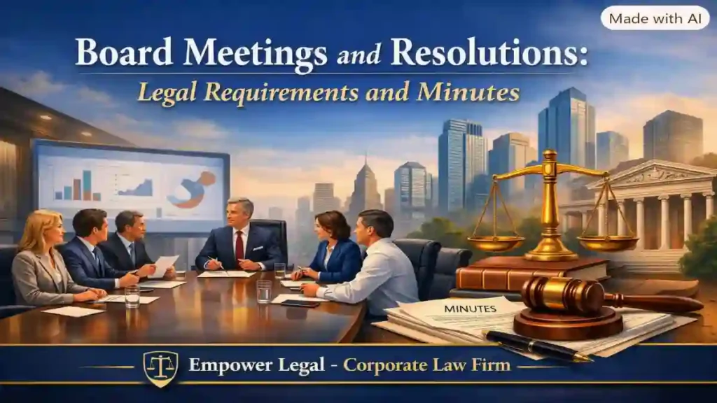 Board Meetings and Resolutions: Legal Requirements and Minutes