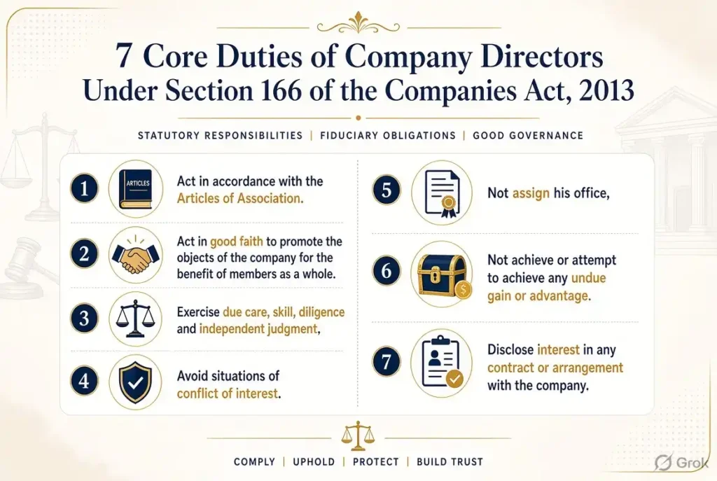 7 Core Duties of Company Directors Under Section 166 of the Companies Act, 2013